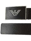 Men's Logo Plate Leather Belt Black - EMPORIO ARMANI - BALAAN 6