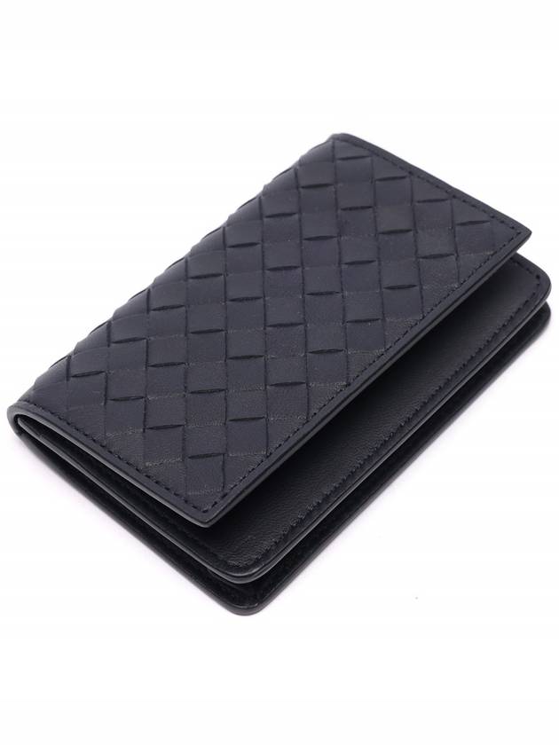 Intrecciato Flap Card Wallet Navy - BOTTEGA VENETA - BALAAN 6