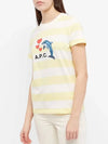 Chloe Dolphin Logo Striped Short Sleeve T-Shirt Yellow - A.P.C. - BALAAN 4