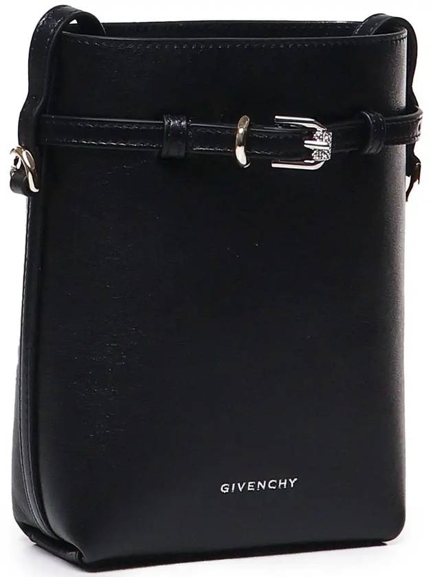 Voyou Leather Phone Pouch Bag Black - GIVENCHY - BALAAN 4