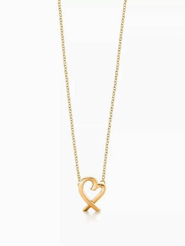 Tiffany Loving Heart Pendant Mini Yellow Gold Necklace Women - TIFFANY & CO. - BALAAN 1