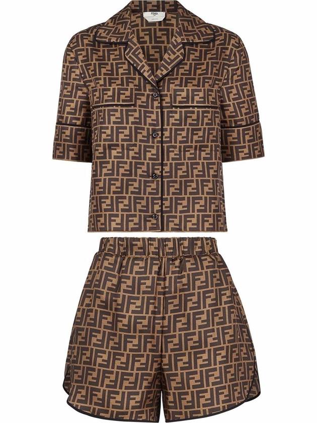 Fendi Two-Piece Ff Motif Silk Pyjamas Clothing - FENDI - BALAAN 1