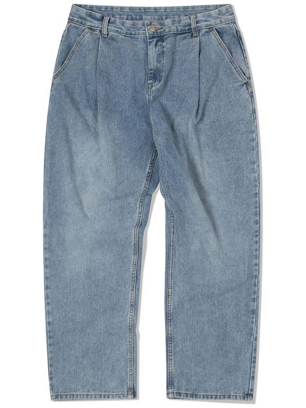 Wide One Tuck Denim Pants Light Blue - DE GRAND MATIN - BALAAN 3