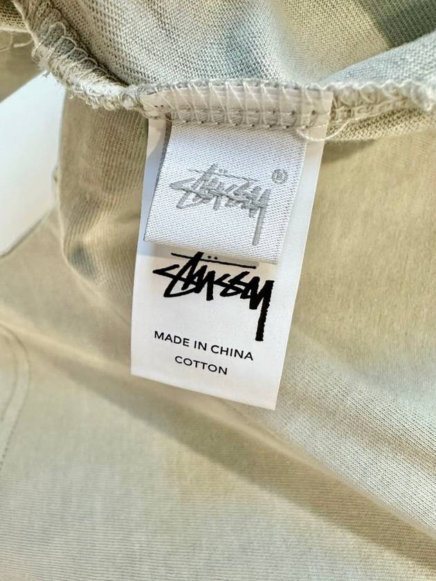 Men s Pigment Shadow Graffiti Short Sleeve T Shirt Stone Gray - STUSSY - BALAAN 10