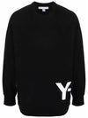 Logo Crew Neck Cotton Sweatshirt Black - Y-3 - BALAAN 3