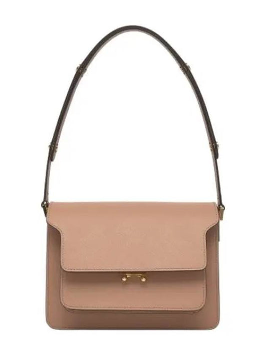 Medium Saffiano Trunk Shoulder Bag Brown Sugar - MARNI - BALAAN 1