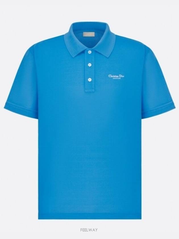 Couture Polo Shirt Blue - DIOR - BALAAN 2