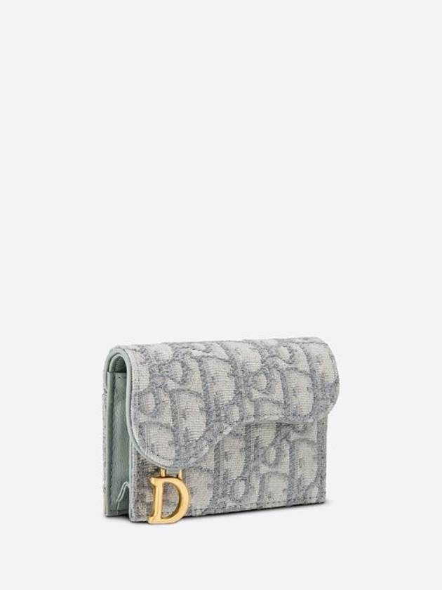 Saddle Flap Card Holder Grey  Oblique Jacquard - DIOR - BALAAN 2