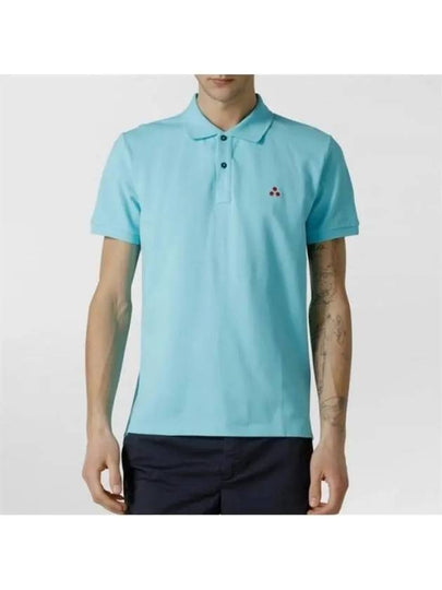 ZENO T collar short sleeve tshirt light blue - PEUTEREY - BALAAN 2