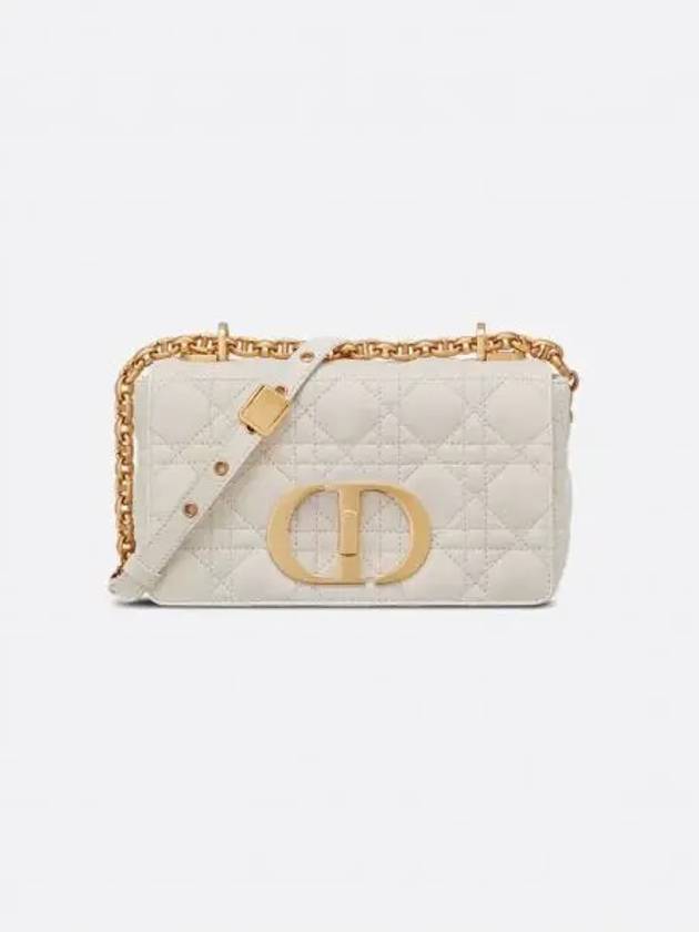 Supple Cannage Small Calfskin Caro Shoulder Bag Ivory - DIOR - BALAAN 2