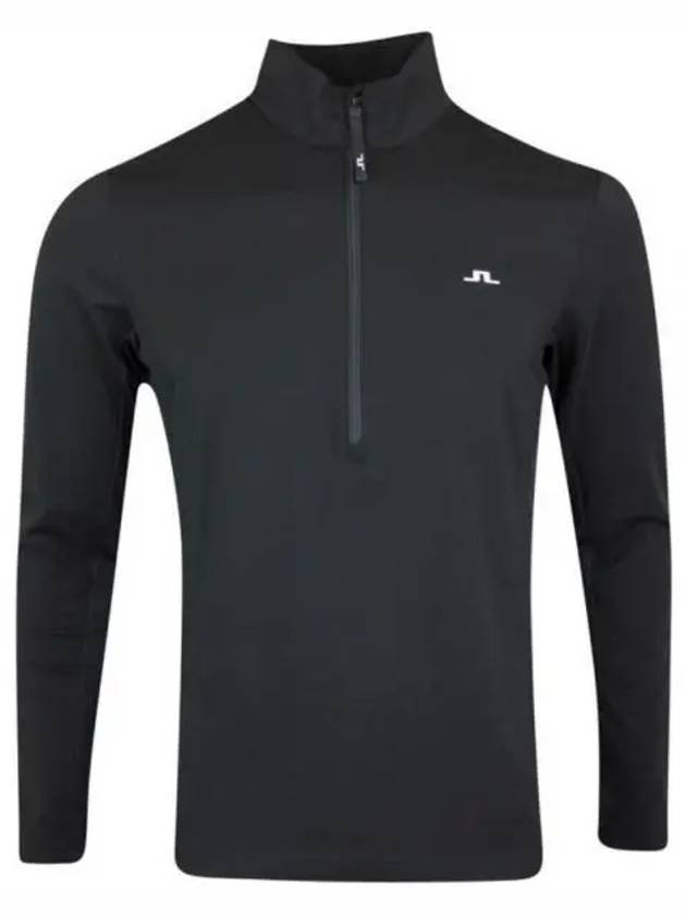 Luke Half Zip Up Mid Long Sleeve T-Shirt Black - J.LINDEBERG - BALAAN 2