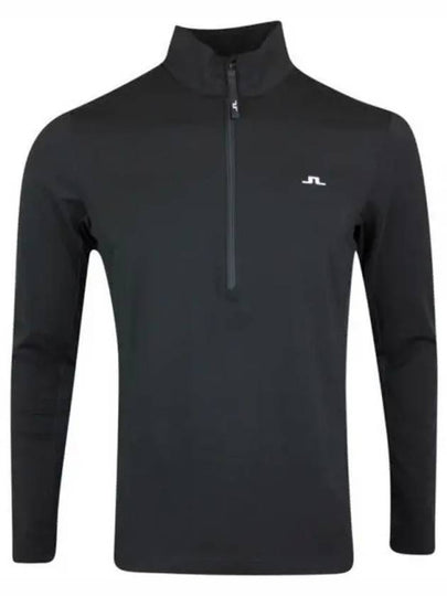 Luke Half Zip Up Mid Long Sleeve T-Shirt Black - J.LINDEBERG - BALAAN 2