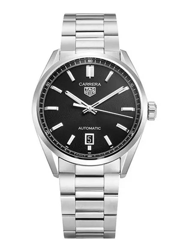 Men's Carrera Date Calibre 5 Metal Watch Silver - TAG HEUER - BALAAN 2