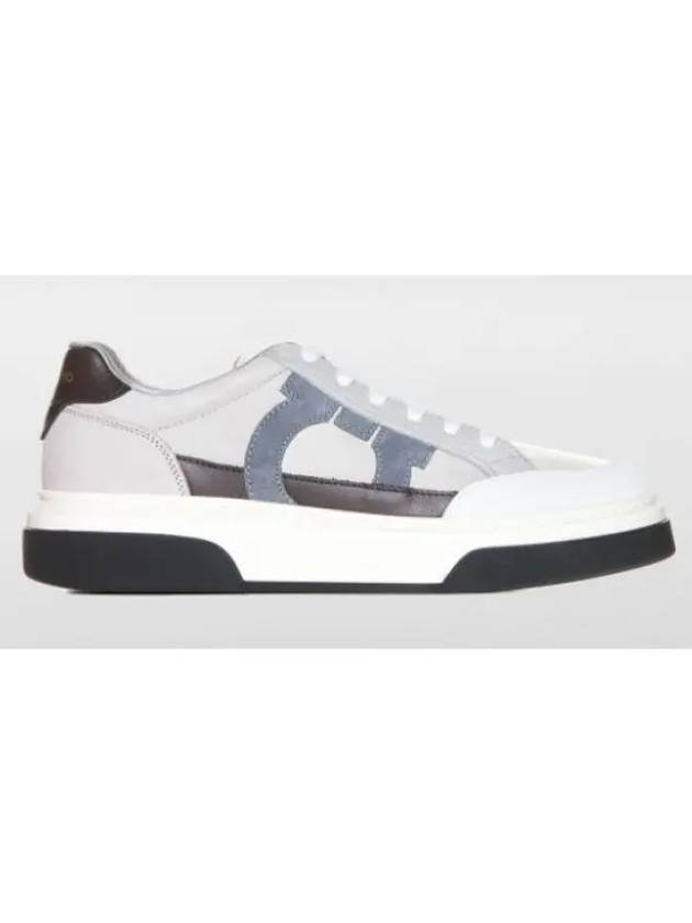 Gancini Outline Low-Top Sneakers Grey - SALVATORE FERRAGAMO - BALAAN 2