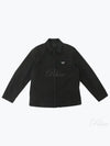 Triangle Logo Shirt Zip Up Jacket Black - PRADA - BALAAN 2