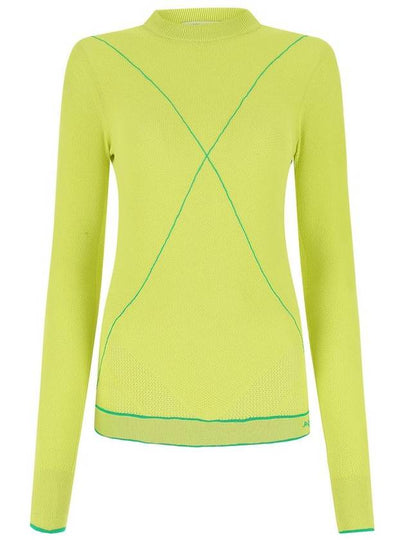 Women's Stitch Line Long Sleeve Knit Top Lime - BOTTEGA VENETA - BALAAN 2