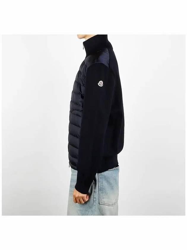 Padded Wool Cardigan Navy - MONCLER - BALAAN 4