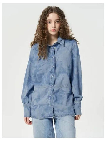 Bleached denim shirt blouse southern sky blue domestic product GM0024032827528 - GANNI - BALAAN 1