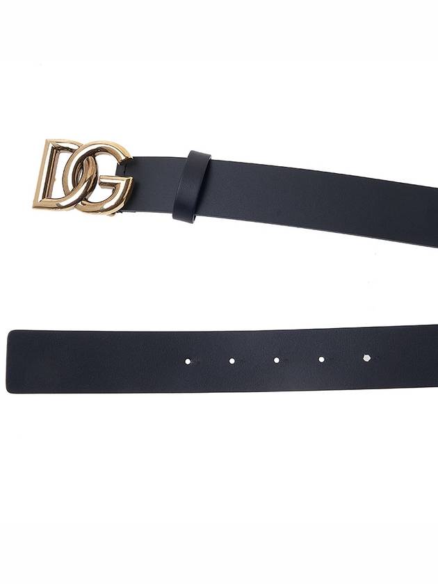 Men's DG Buckle Leather Belt Black Gold - DOLCE&GABBANA - BALAAN.