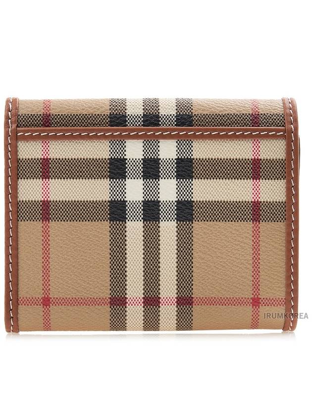 Check Half Wallet Beige - BURBERRY - BALAAN 4