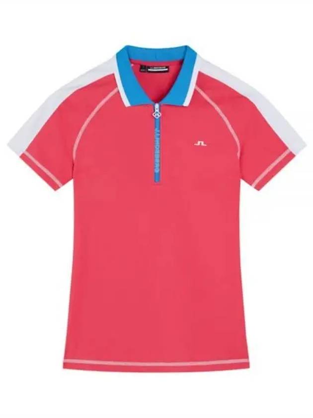 Kourtney Short Sleeve Polo Shirt Azalea - J.LINDEBERG - BALAAN 2