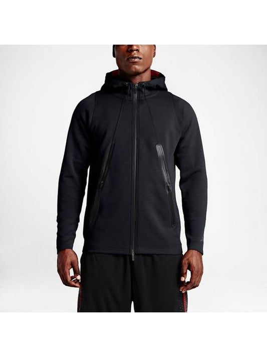 01724786010JordanFleece Hooded Zip JacketBlack - NIKE - BALAAN 1