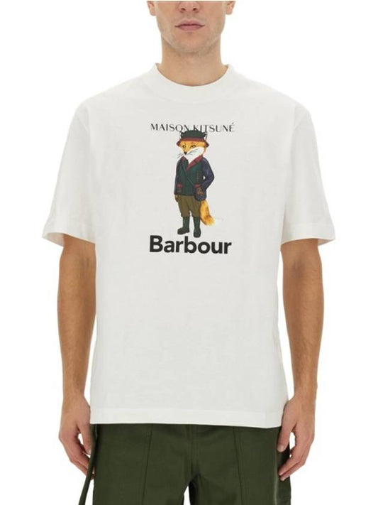 Barber x Viewport Fox Short Sleeve TShirt White MTS1224 WH11 - MAISON KITSUNE - BALAAN 2