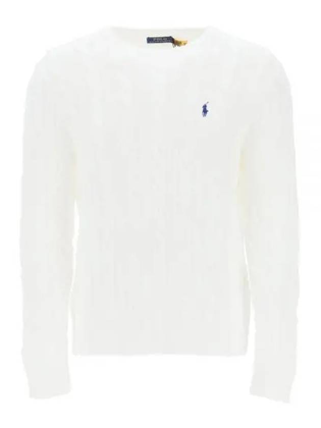 Embroidery Logo Cable Knit Top White - POLO RALPH LAUREN - BALAAN 2