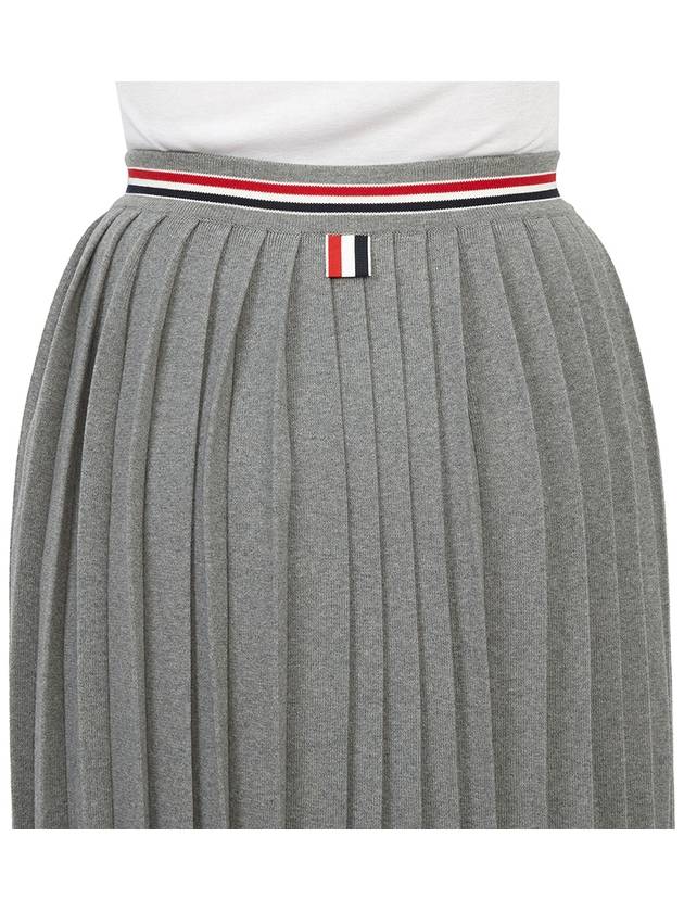 Cotton Stripe Pleated Skirt Grey - THOM BROWNE - BALAAN 8