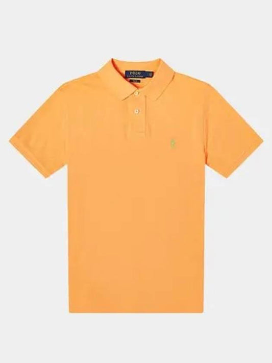 Embroidered Pony Logo Green Polo Shirt Orange - POLO RALPH LAUREN - BALAAN 2