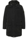 Polyester Micro Twill Long Down Parka Black - STONE ISLAND - BALAAN 2