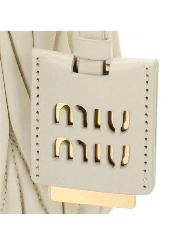 Drawstring Leather Bucket Bag White - MIU MIU - BALAAN 7