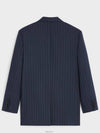 Striped Wool BNF Blazer Jacket Navy - CELINE - BALAAN 3