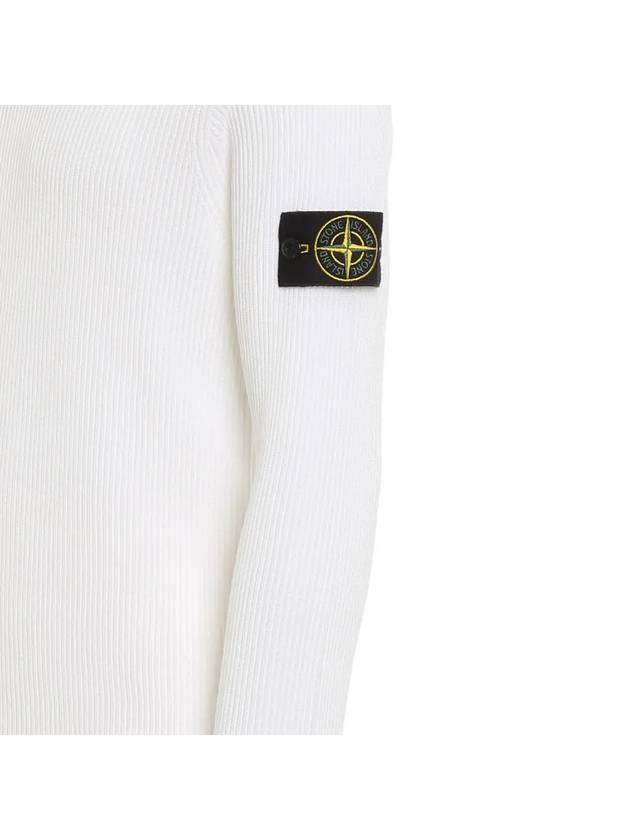 Men's Wappen Patch Cotton Knit Top White - STONE ISLAND - BALAAN 5