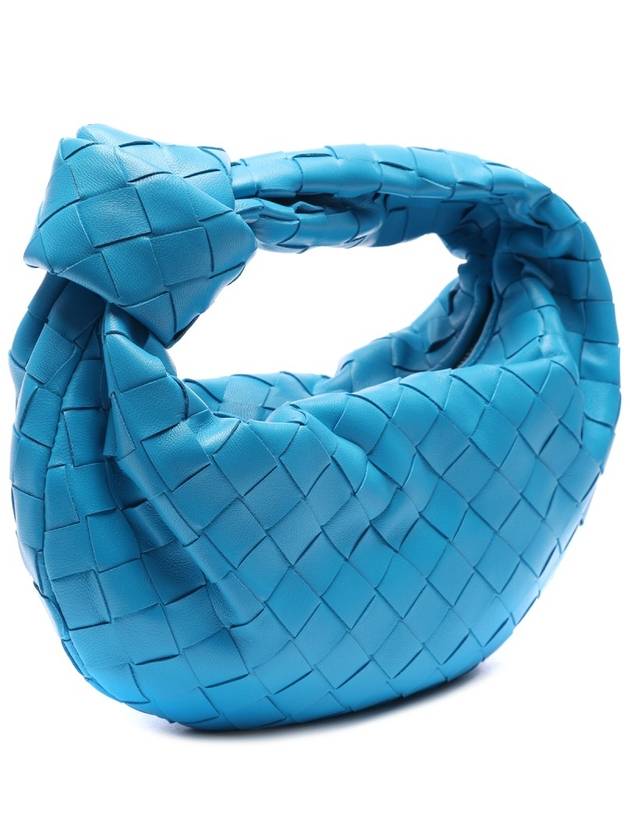 Jodie Intrecciato Small Tote Bag Blue - BOTTEGA VENETA - BALAAN 4