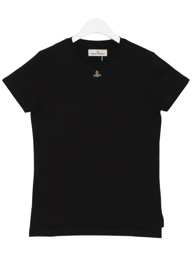 Embroided ORB Peru Short Sleeve T-Shirt Black - VIVIENNE WESTWOOD - BALAAN 3