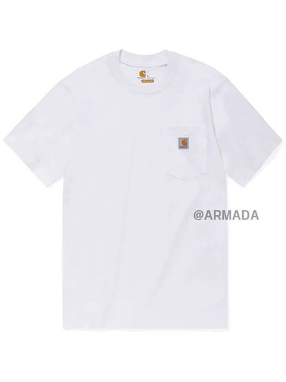 Workwear Pocket Short Sleeve T-Shirt White - CARHARTT - BALAAN 2