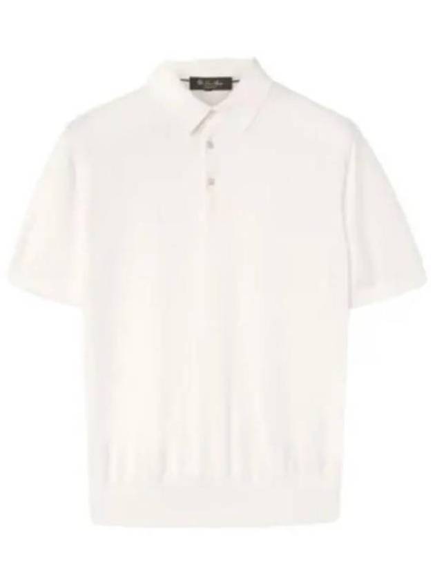 Men's MM Cotton Short Sleeve Polo Shirt White - LORO PIANA - BALAAN 2