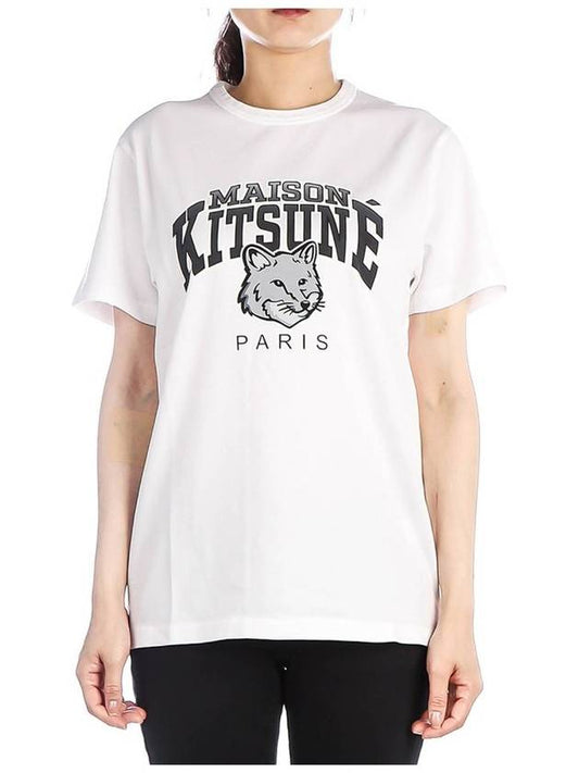 LW00104KJ0035 WHITE Women s Campus Fox Short Sleeve T Shirt - MAISON KITSUNE - BALAAN 1