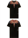 19FW CMAA018F190010221088 Multicolor Wing Round Short Sleeve T-Shirt Black Multicolor Men's T-Shirt TR - MARCELO BURLON - BALAAN 5