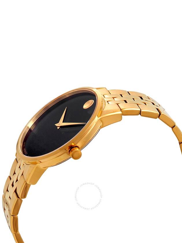 Movado Museum Classic Black Dial Yellow Gold PVD Men's Watch 0607203 - MOVADO - BALAAN 2