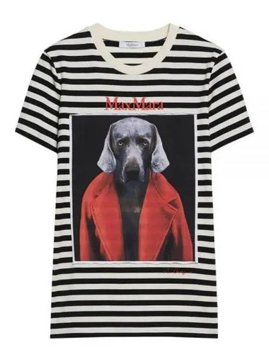 Dog logo striped short sleeve tee 2421946081 003 1153631 - MAX MARA - BALAAN 1