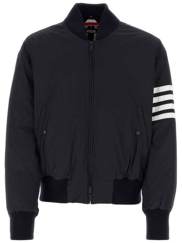 Poly Twill 4-Bar Oversized Knit Down Bomber Jacket Navy - THOM BROWNE - BALAAN 2