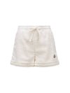 Logo Patch Tweed Shorts White - MONCLER - BALAAN 1