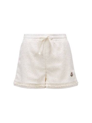 Logo Patch Tweed Shorts White - MONCLER - BALAAN 1