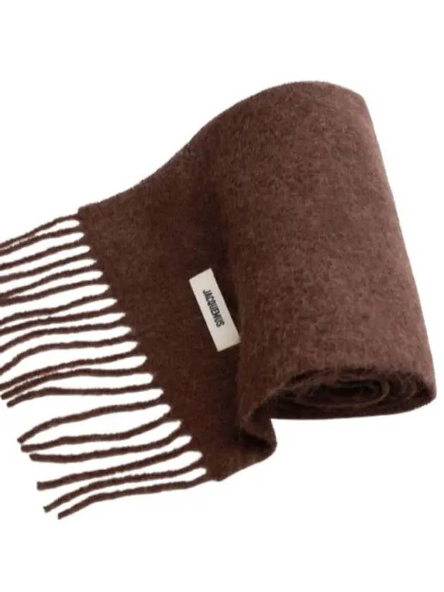 Carro Mohair Alpaca Muffler Brown - JACQUEMUS - BALAAN 3