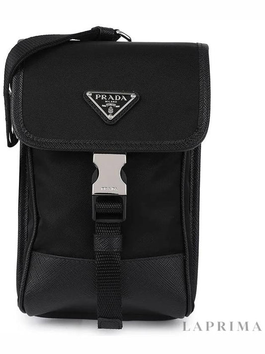 Re-Nylon Saffiano Leather Mini Bag Black - PRADA - BALAAN