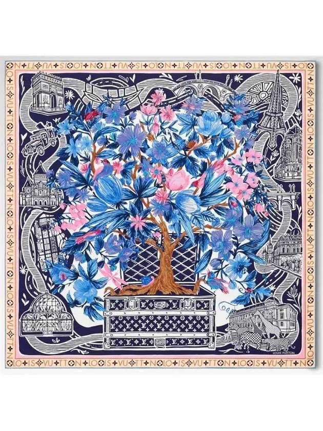 Jardin Des Plantes Square 90 Scarf Blue - LOUIS VUITTON - BALAAN 1