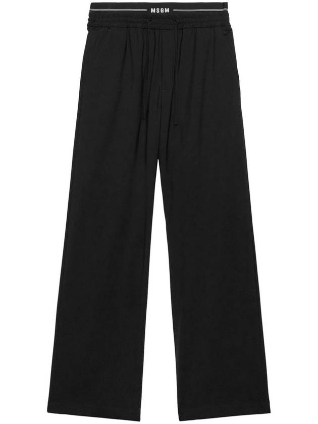 Msgm Virgin Wool Sweatpants With Logo - MSGM - BALAAN 1