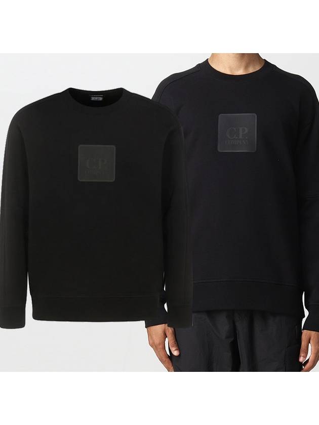 Square Logo Patch Sweatshirt Black - CP COMPANY - BALAAN 2